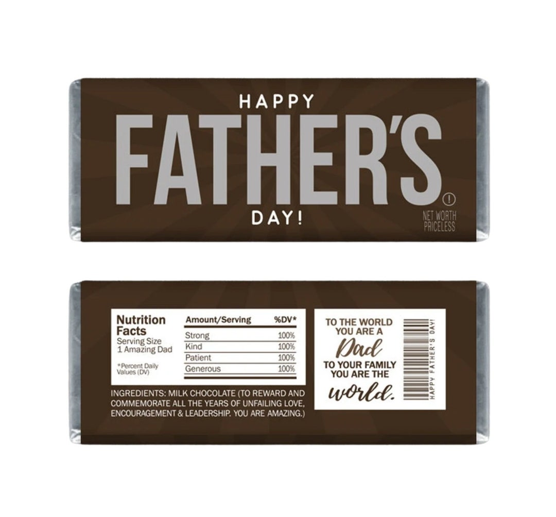 Happy Father's Day Gift Hershey's Printable Instant Download Candy ...