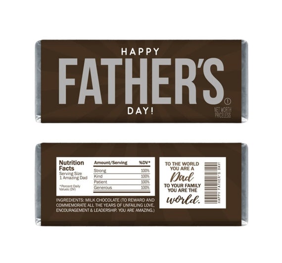 Happy Father's Day Gift Hershey's Printable Instant - Etsy