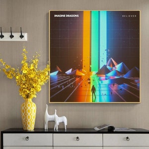 Imagine Dragons Believer Music Album Cover Canvas Poster Etsy