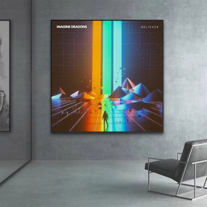 Imagine Dragons Believer Music Album Cover Canvas Poster Etsy