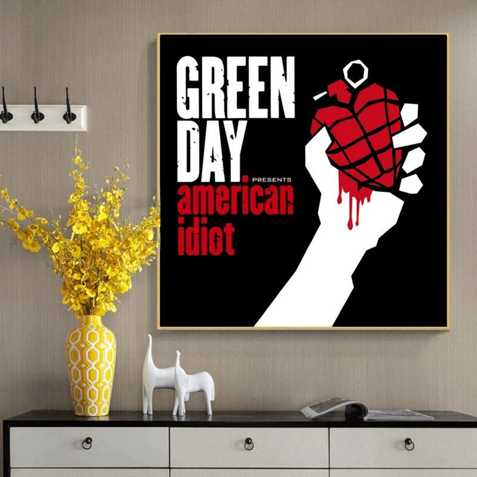 Green Day American Idiot Music Album Cover Canvas Poster No Etsy