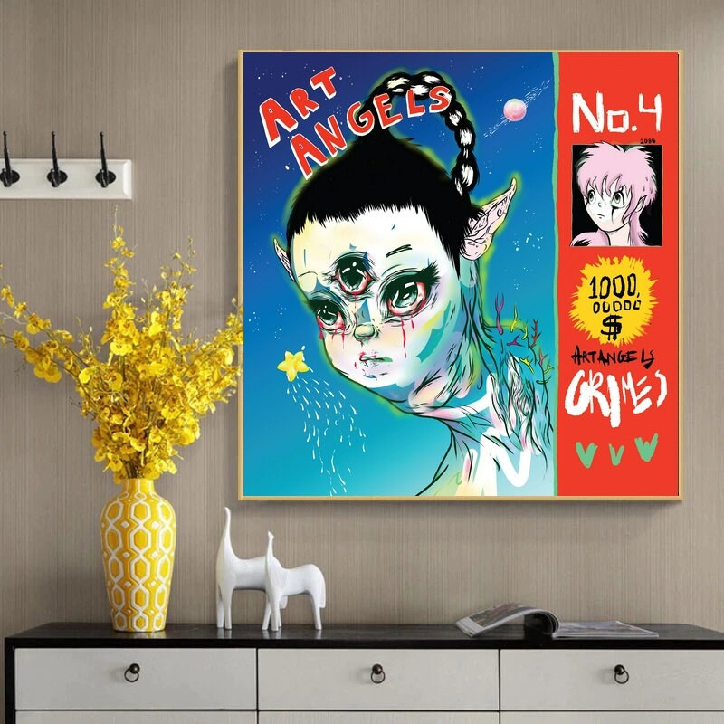 Grimes Art Angels Music Album Cover Canvas Poster Senza Etsy