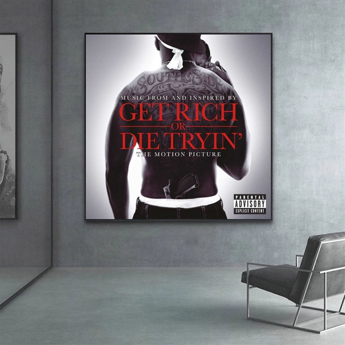 Get Rich or Die Tryin Music Album Cover Canvas Poster
