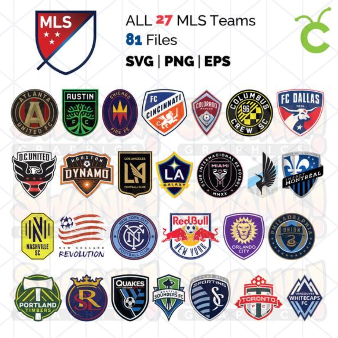 MLS Logo Vector Bundle Major League Soccer svgpngeps Files Etsy