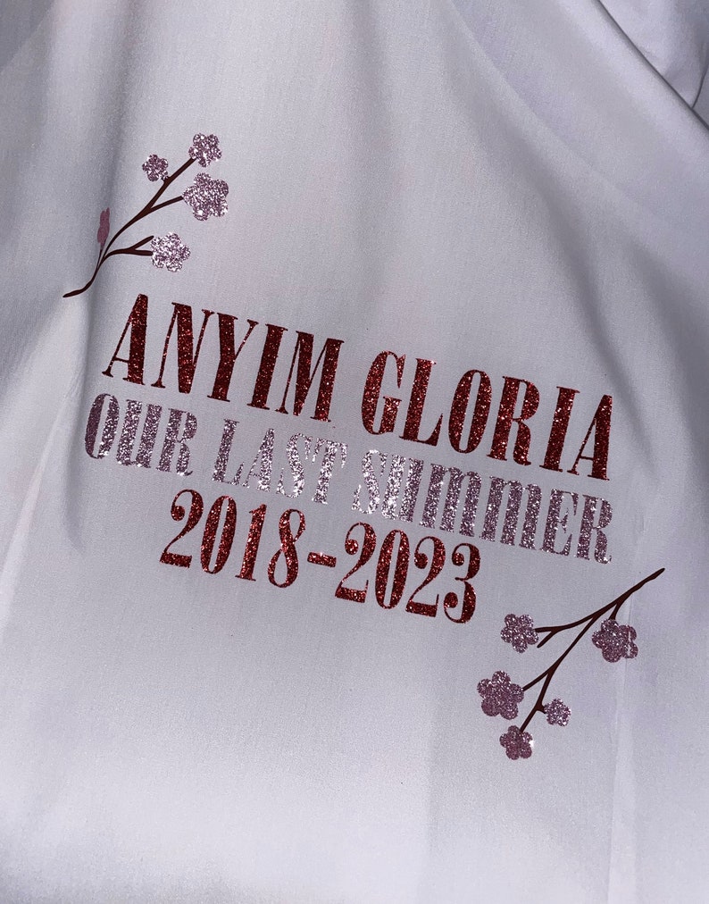 LEAVERS SHIRT 2024 , mamma Mia inspired , keepsake , glitter , personalised , primary leavers , school leavers , year 11 , year 6 , college image 7