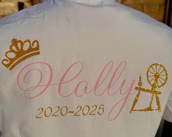 LEAVERS SHIRT 2026, Sleeping beauty/ Aurora inspired, keepsake, glitter, personalised, primary leavers, school leavers, year 11, year 6