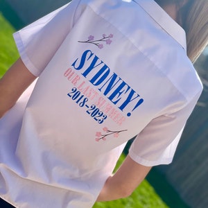 LEAVERS SHIRT 2024 , mamma Mia inspired , keepsake , glitter , personalised , primary leavers , school leavers , year 11 , year 6 , college image 9