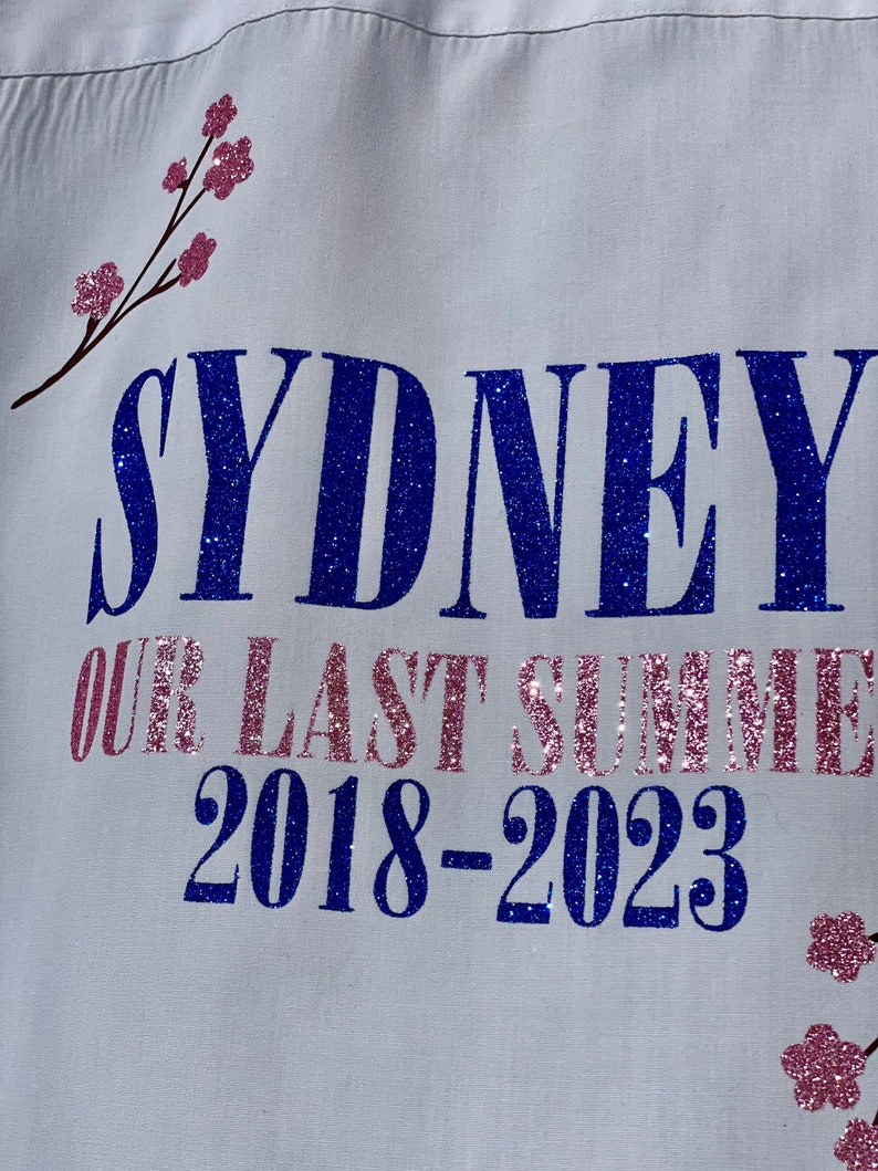 LEAVERS SHIRT 2024 , mamma Mia inspired , keepsake , glitter , personalised , primary leavers , school leavers , year 11 , year 6 , college image 8