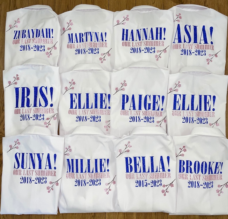 LEAVERS SHIRT 2024 , mamma Mia inspired , keepsake , glitter , personalised , primary leavers , school leavers , year 11 , year 6 , college image 3