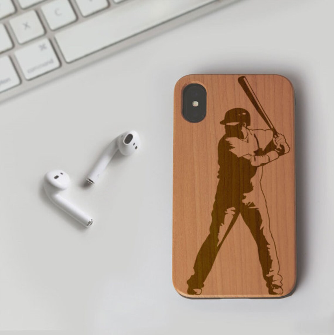 Baseball Phone Case Custom Wood iPhone Case Personalized Etsy
