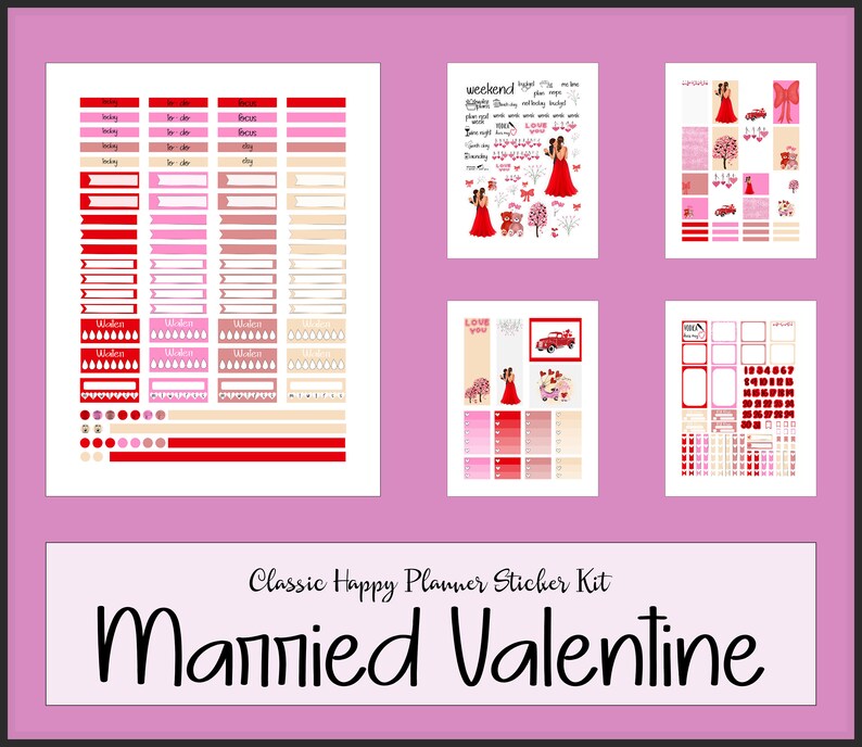 Classic Happy Planner Printable Stickers Cricut Ready Png | Etsy