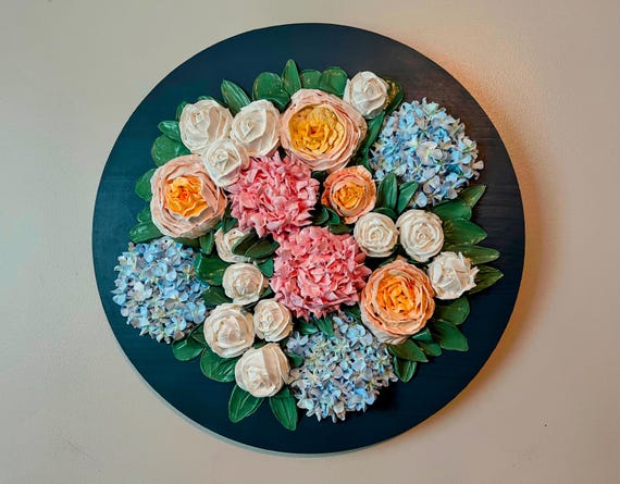 Custom Bridal Bouquet 3D Acrylic Floral Painting | Personalized Wedding bouquet Artwork | Handmade Keepsake Floral Wall Art