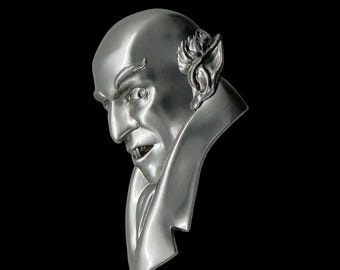 Classic Movie Nosferatu  (1922)  Count Orlok sculpted lapel pin - Karkoot studio design
