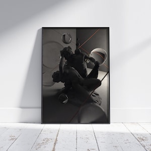 LOVE & PASSION Poster | 3d Art | Digital Download Print | romantic gift | black and white | contemporary art | Wall Decor | Valentine gift