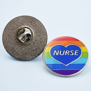 Nurse Pin Badge Enamel Lapel Pin Rainbow Heart Design - Appreciation Gift for Nurses