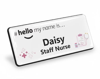 バッジマスター 樹脂仕上げ Hello My Name Is Medical クリップボード デザイン 76 x 32 mm
