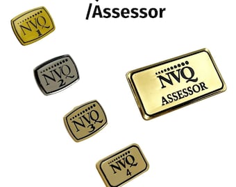 2 X NVQ Metal Pin Hard Enamel Badge Assessor Level NVQ1 NVQ2 NVQ3 NVQ4 & NVQ5