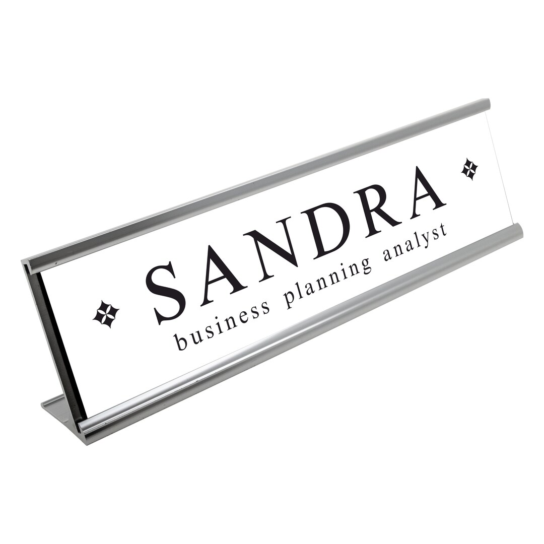 Black Symbol With Black Text Desk Plaque Name and Job Title Etsy