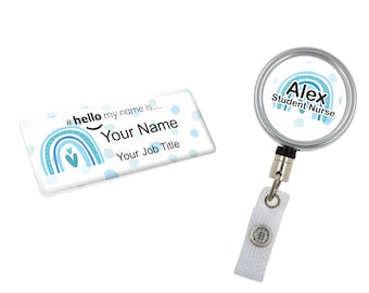 Resin Finish Hello My Name is Name Badge and Id Reel Personalised ...