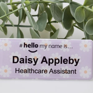 Resin Finish Hello My Name Is Daisy Name Badge Reel Student Nurse Doctor Midwife Hospital NHS Practitioner Nursery school preschool 76x32mm 2