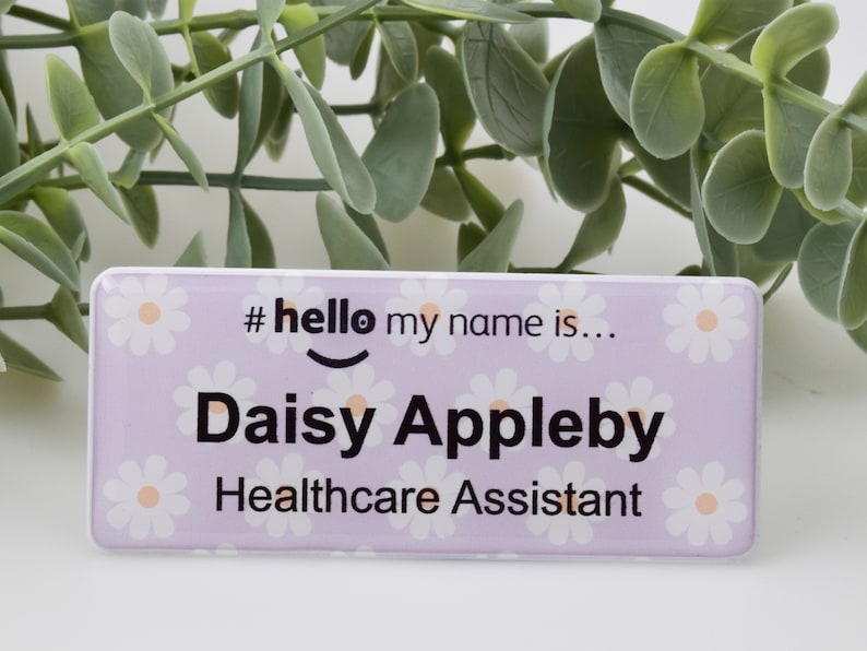 Resin Finish Hello My Name Is Daisy Name Badge Reel Student Nurse Doctor Midwife Hospital NHS Practitioner Nursery school preschool 76x32mm 2