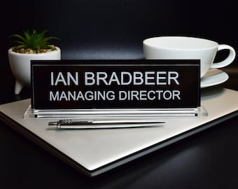 Personalised free standing Desk Name Plaque Desk Name plate Desk Name sign Work Home Office