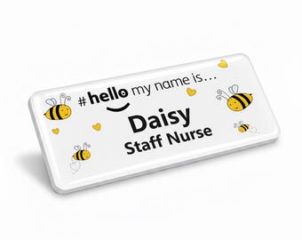 バッジマスター 樹脂仕上げ Hello My Name Is 漫画のバンブルビーデザイン 76 x 32 mm