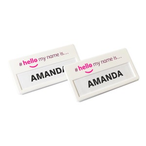 Rosa Hola Mi nombre es blanco Instabadge reutilizable (10) Pin Imán Insertar Personal Médico GP Estudiante Enfermera Farmacia Hospital
