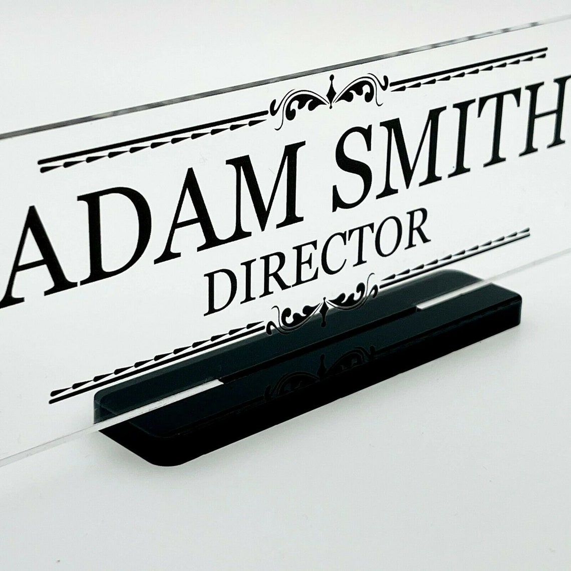 Square Frame Standing Personalised Desk Name Plate Sign Plaque Etsy