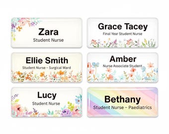 Resin Haube Blumen Namensschild 76 x 32 mm