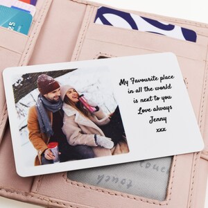 Carte portefeuille Photo personnalisée, cadeau de saint-valentin, petit ami, petite amie, femme, mari, cadeau de mariage, souvenir de partenaire