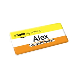 Resin finish personalised hello my name is maverique pride flag name badge lgbt lgbtq lgbtqia student nurse nhs staff midwife 76 x 32mm