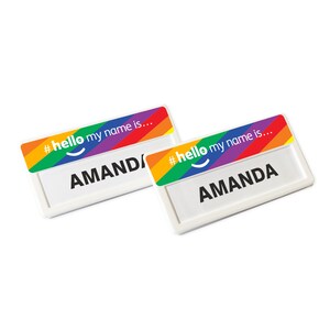 Rainbow Themed White Hola Mi nombre es Instabadge reutilizable (10) Pin Imán Insertar Personal Médico GP Estudiante Enfermera Farmacia Hospital Médico