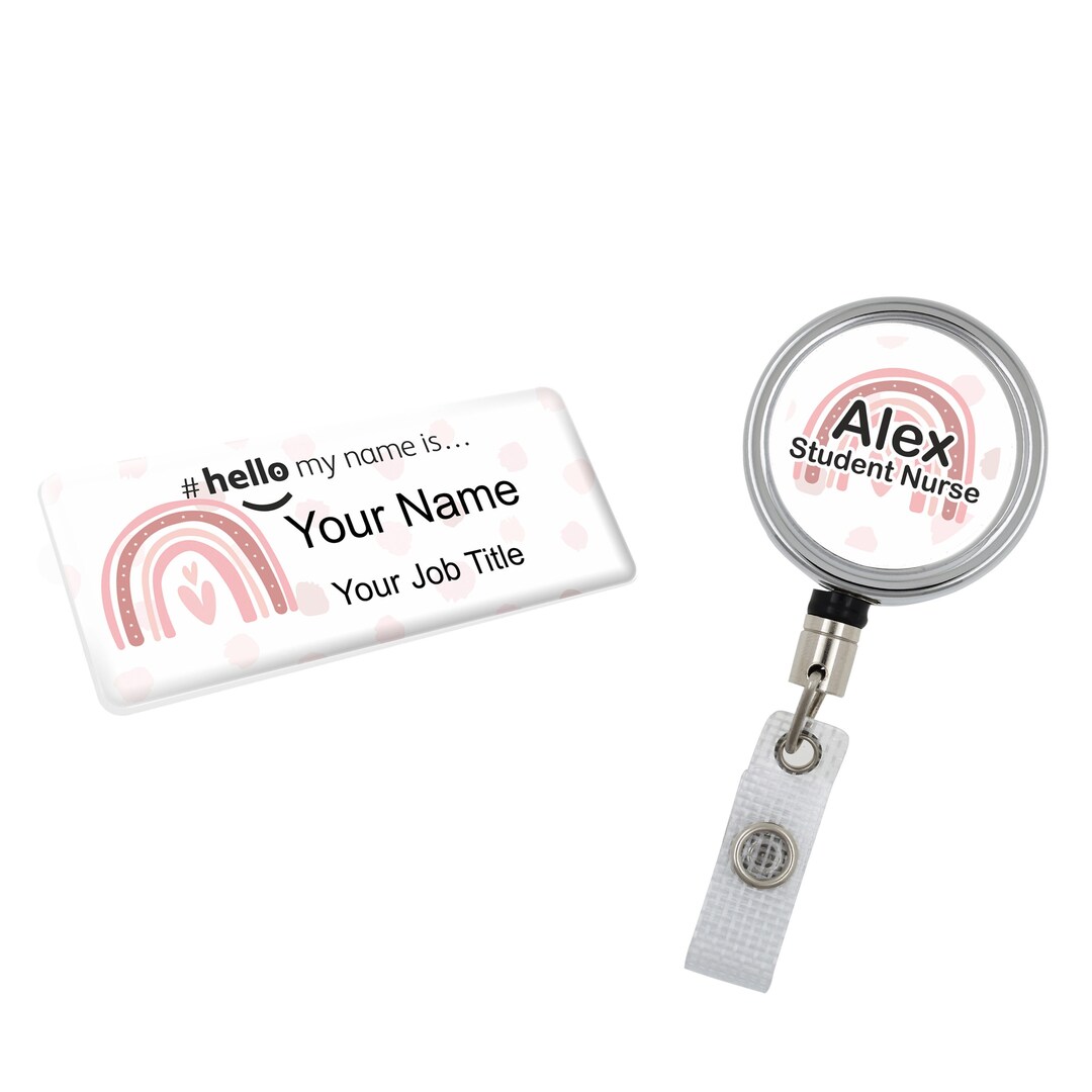 Resin Finish Hello My Name is Name Badge and ID Reel - Etsy UK