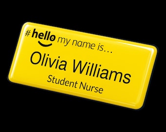 Badgemaster Hello My Name is Yellow Name Badge
