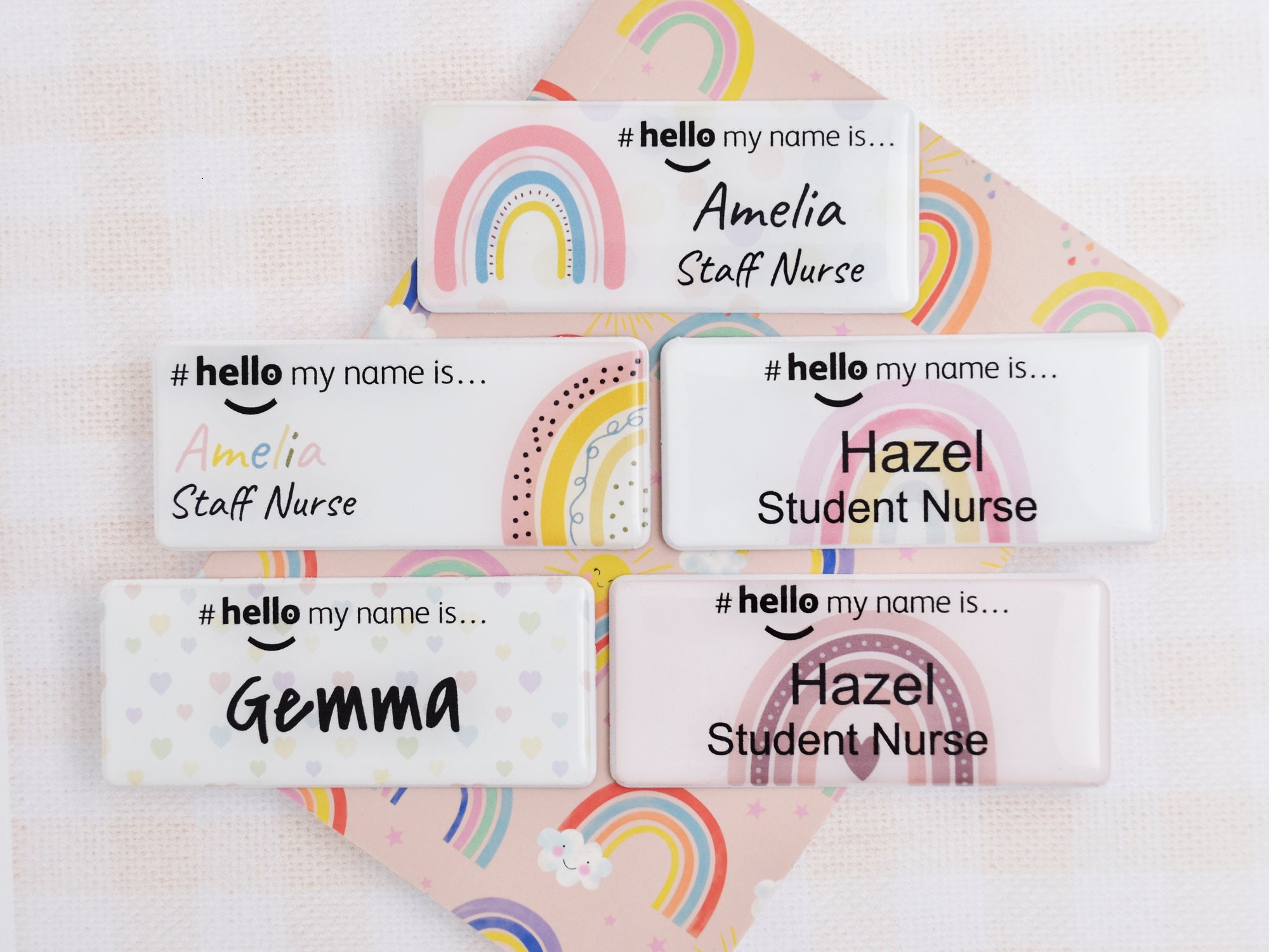 Custom Name LPN LVN RN Hello My Name Is ID Card Badge Reels Holder with Beads Retractable ID Name Tag Badge Clip for Nurse Coworkers Employee