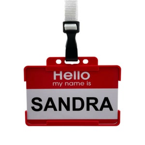 Rosso Ciao Mi Nomino Carta d'Identità Distintivo Nome Personalizzato Lanyard Identificazione