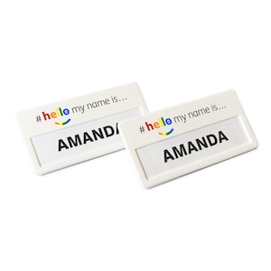 Rainbow Hello My Name Is White Instabadge reutilizable (10) Pin Imán Insertar Personal Médico GP Estudiante Enfermera Farmacia Hospital