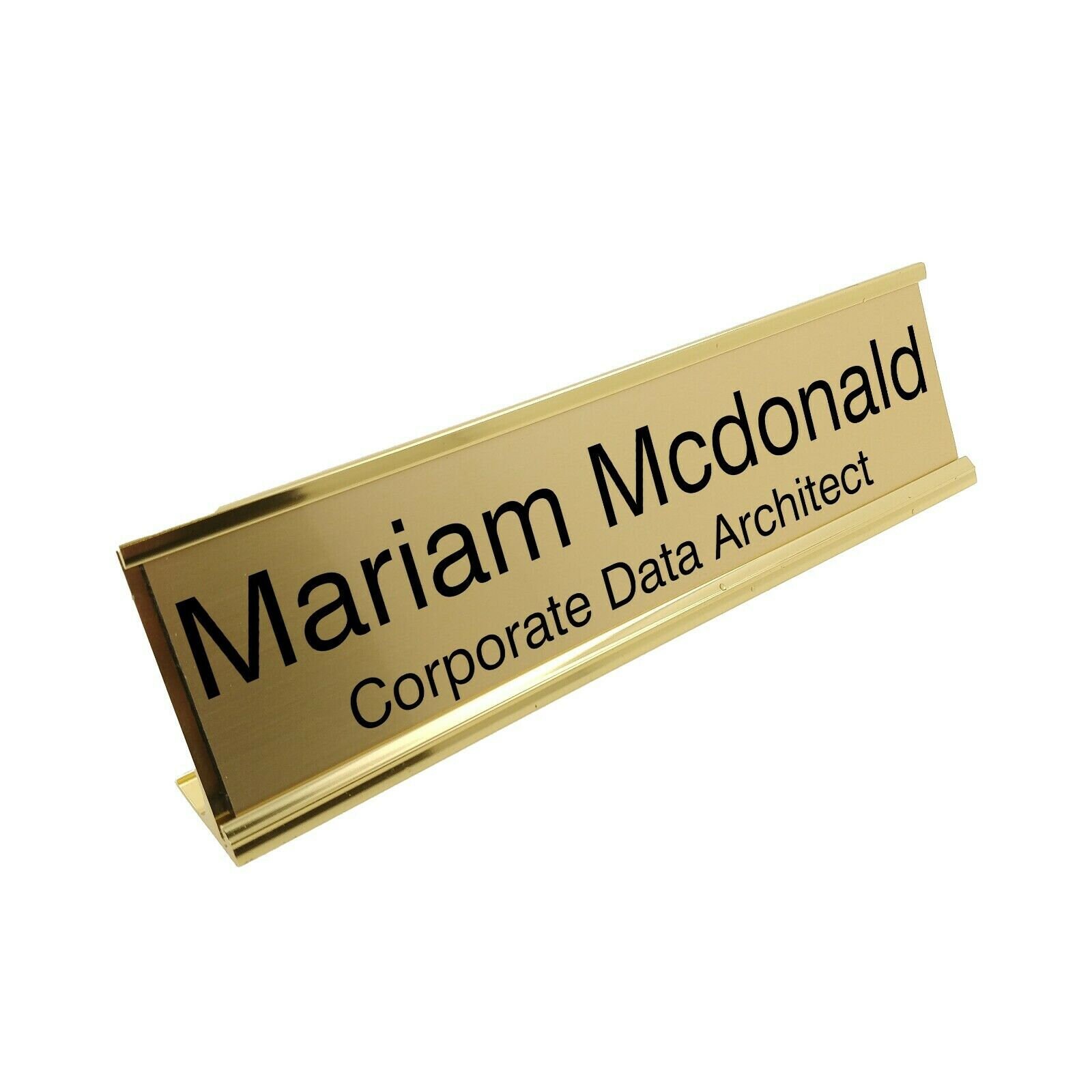 IT Gold Standing Personalised Desk Name Plate Custom Plaque Etsy