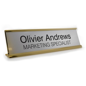 Custom Personalised Office Home Desk Name Plaque Gold/Silver