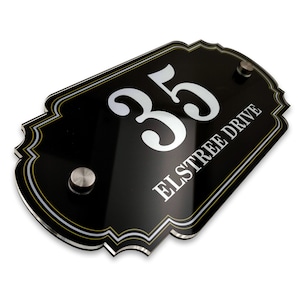 Modern Victorian Style House Number Name Sign Plaque