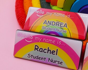 Resin Finish Hello My Name Is Floral Name Badge Reel NHS Doctor