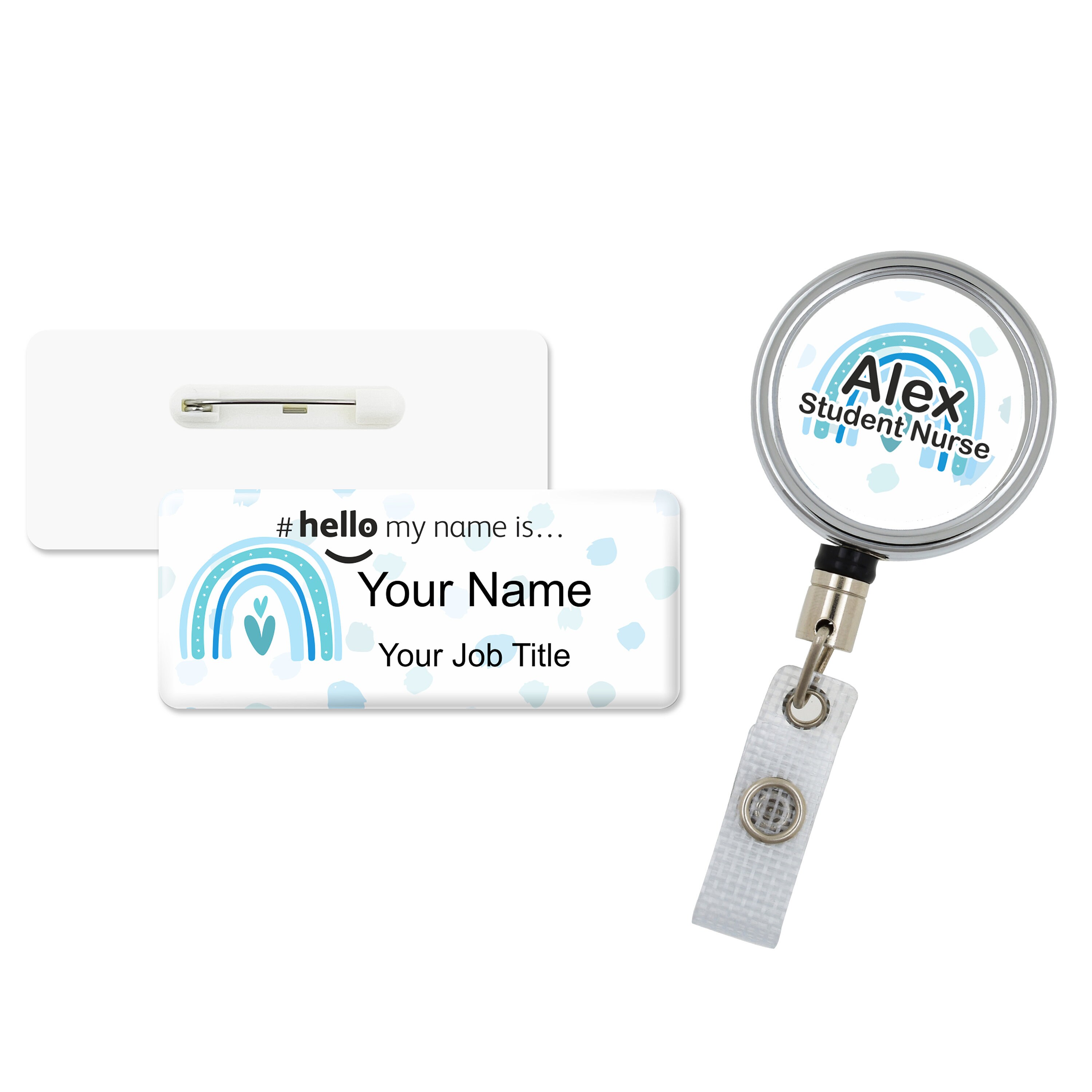 Badgemaster Hello My Name Is Logo Rainbow And Stars Badge 690286 - View #12