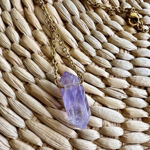 Amethyst Pendant on Sterling Silver // Double Terminated Sparkly Amethyst Point // High Grade AAA Amethyst Crystal Necklace 18”
