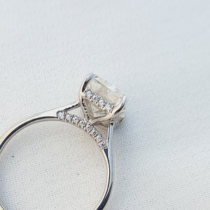 Pave With Hidden Halo Upgrade - Old Mine Cut Elongated Cushion Pear Oval Cut Engagement Ring