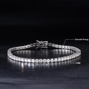 2-6 MM Moissanite Tennis Bracelet, S925 Sterling Silver VVS Moissanite Passes Diamond Tester Tennis Bracelet, Anniversary Gift For Men Women