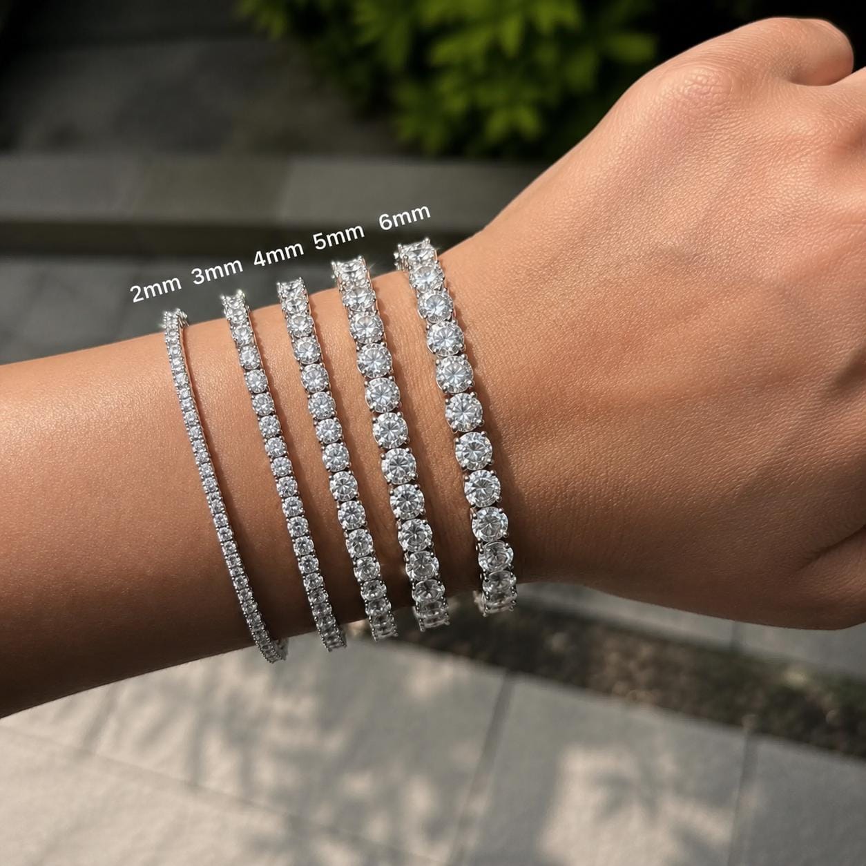 2-6 MM Moissanite Tennis Bracelet, S925 Silver VVS Moissanite