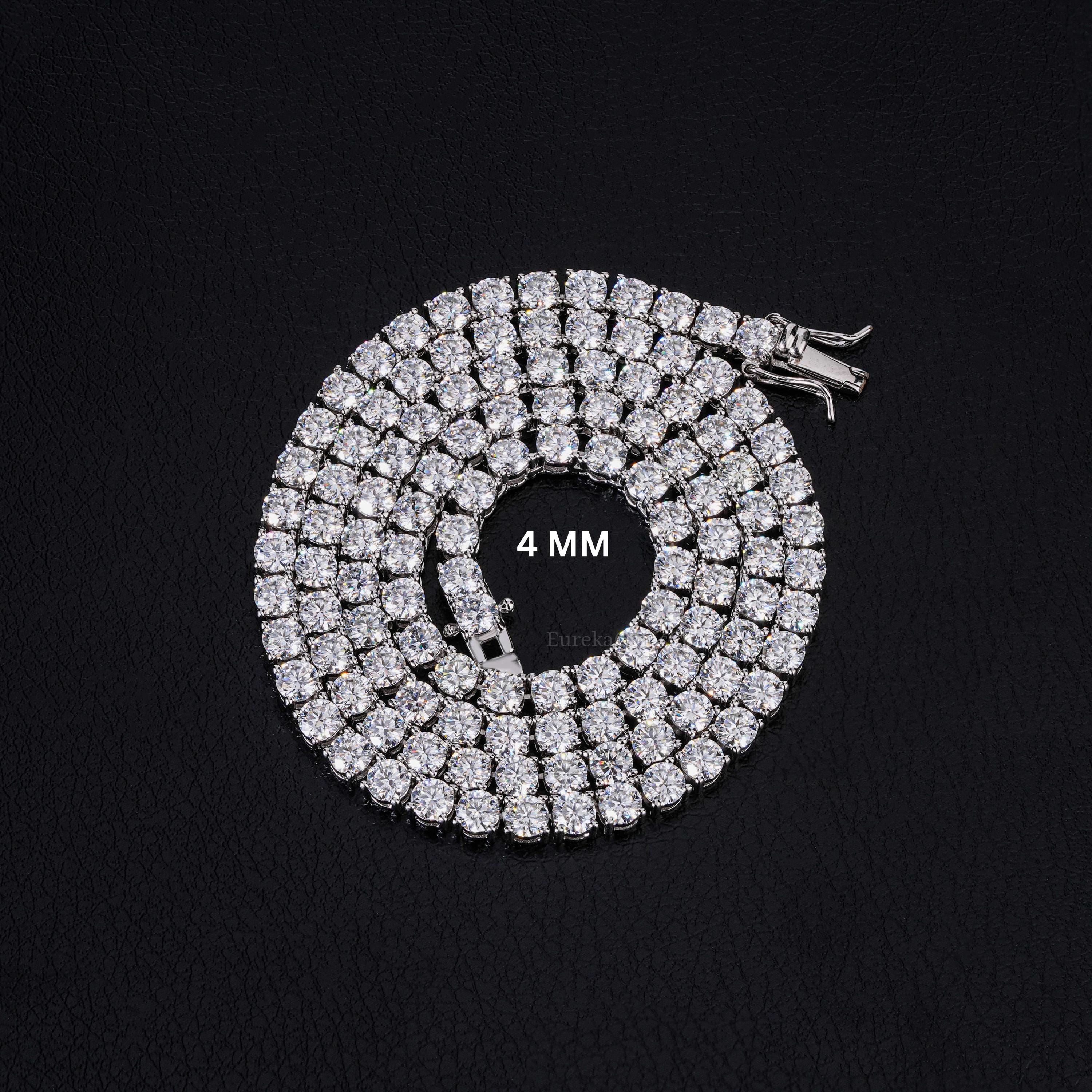 2-4 MM Classic S925 Sterling Silver Tennis Chain, Handmade Diamond