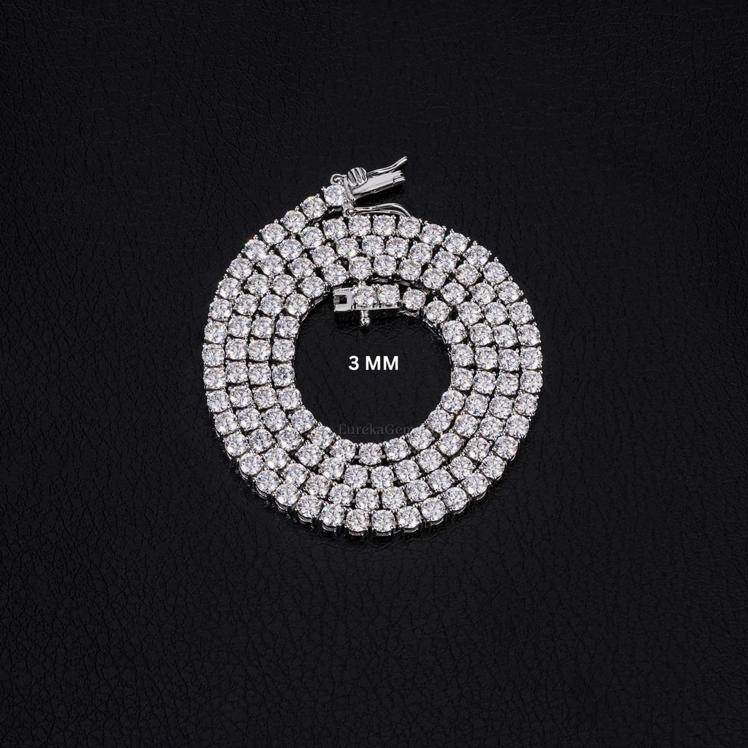 アクセサリー S925 Tennis Necklace Clear Stone 47cm メンズ S925