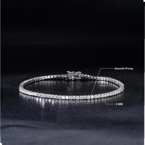 2-4MM Moissanite Tennis Bracelet, 925 Silver Diamond Bracelet, Dainty Tennis Bracelet For Men Women VVS Passes Diamond Tester Tennis Jewelry
